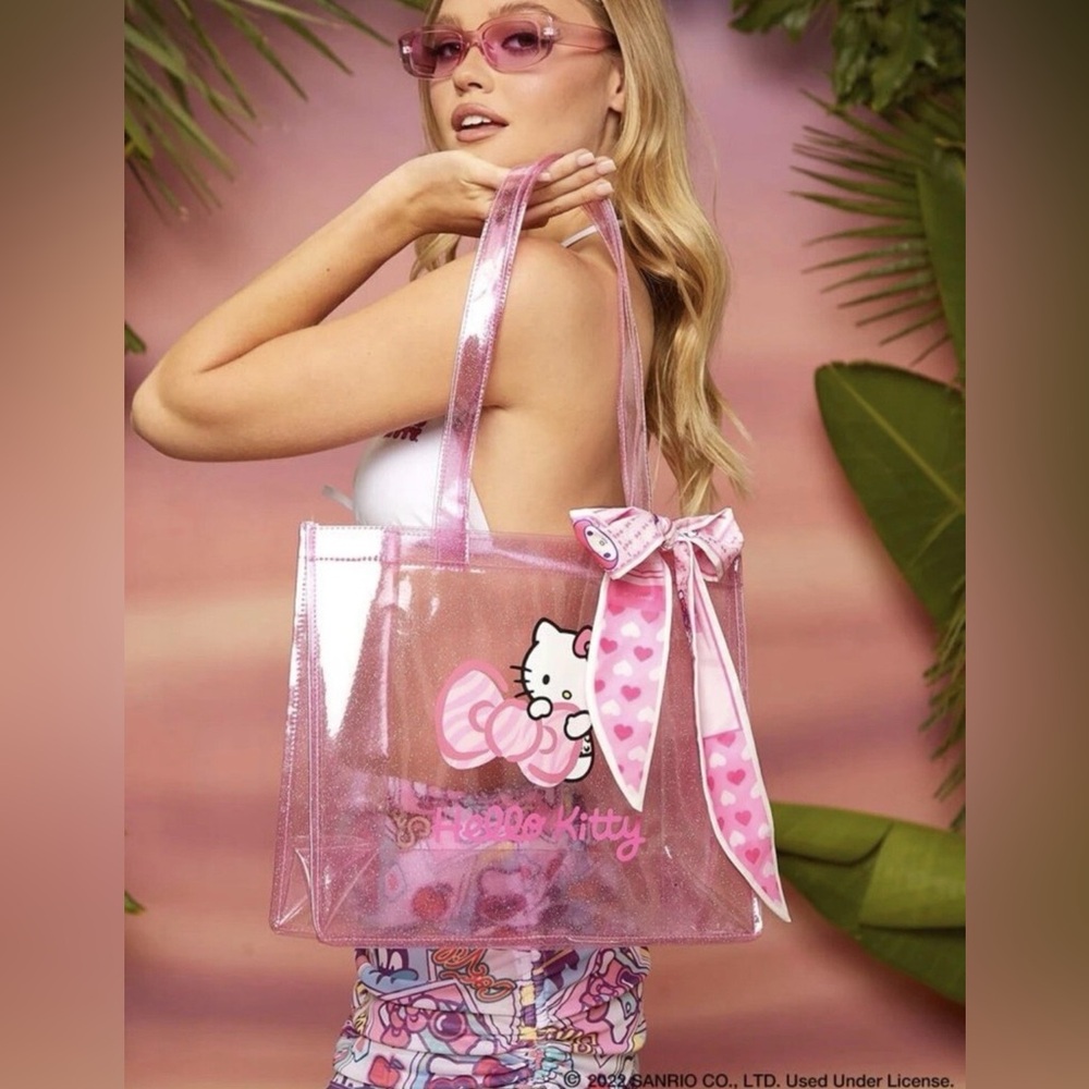 New Hello Kitty Pink Clear Tote Bag